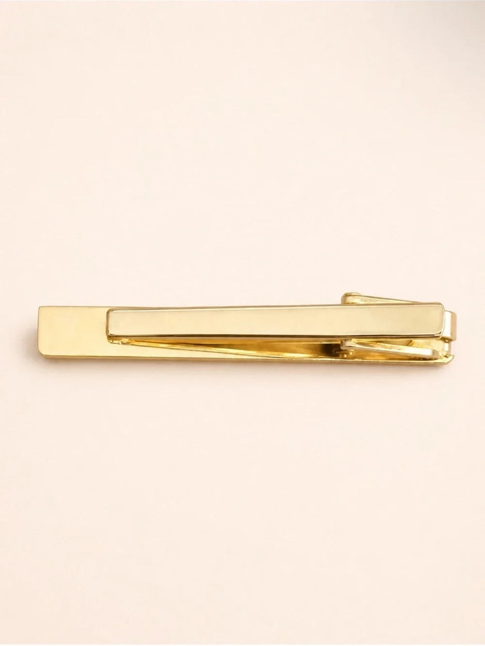 Mario Valentino Logo Tie Bar Gold Black Men’s Accessory OS